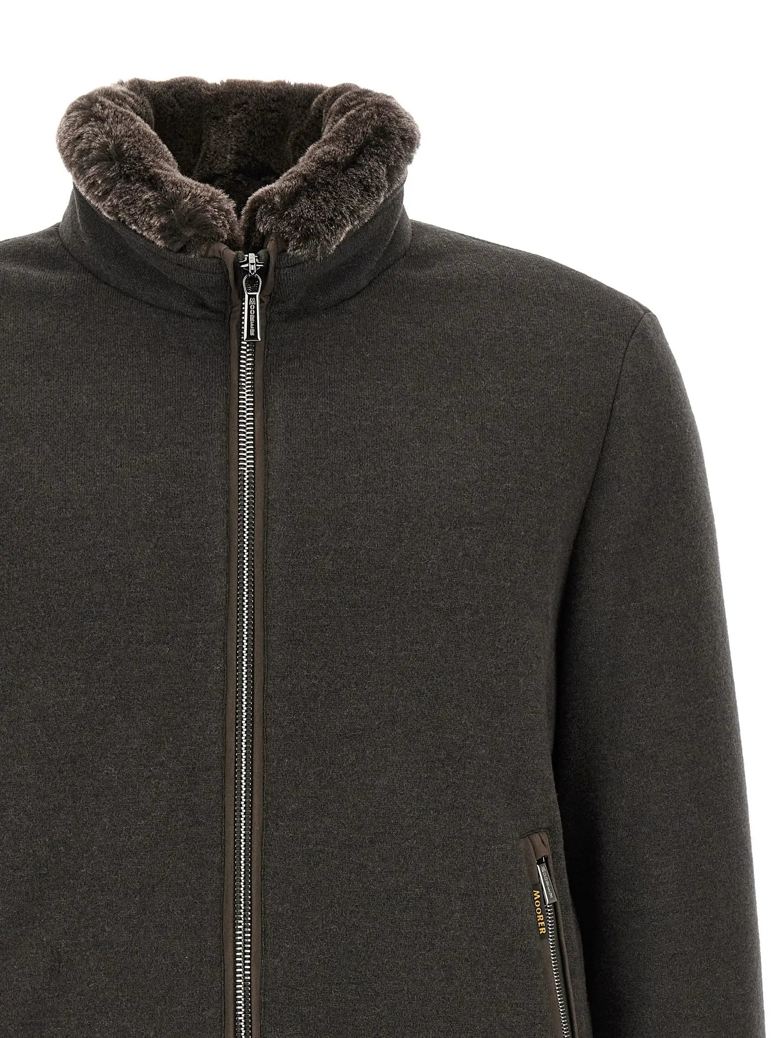 MooRER Brown Wool Bomber
