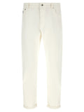 Brunello Cucinelli White Cotton Cropped Jeans