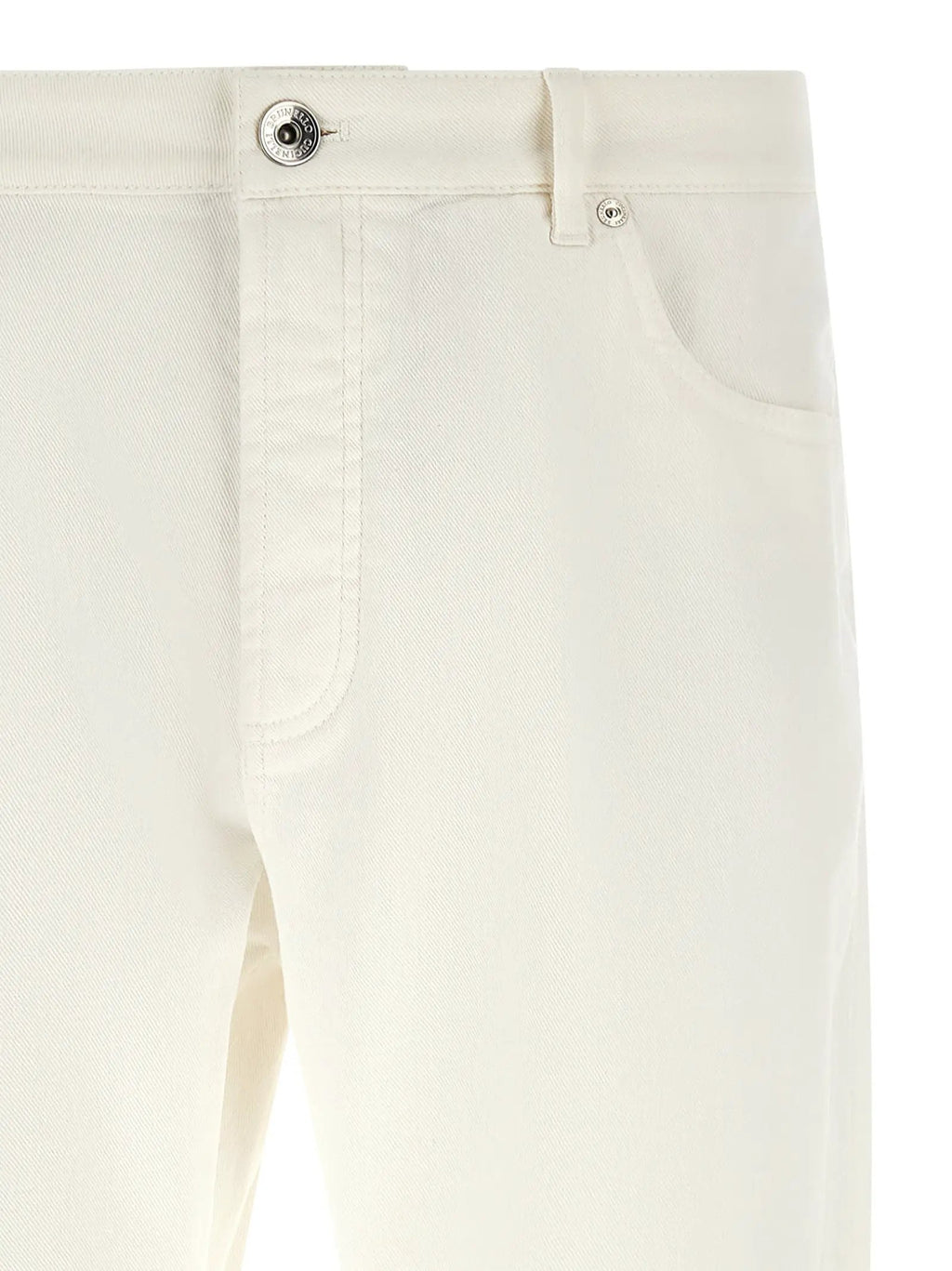 Brunello Cucinelli White Cotton Cropped Jeans