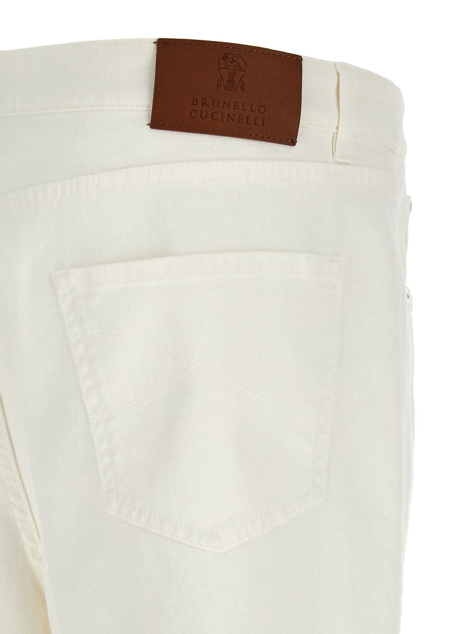 Brunello Cucinelli White Cotton Cropped Jeans