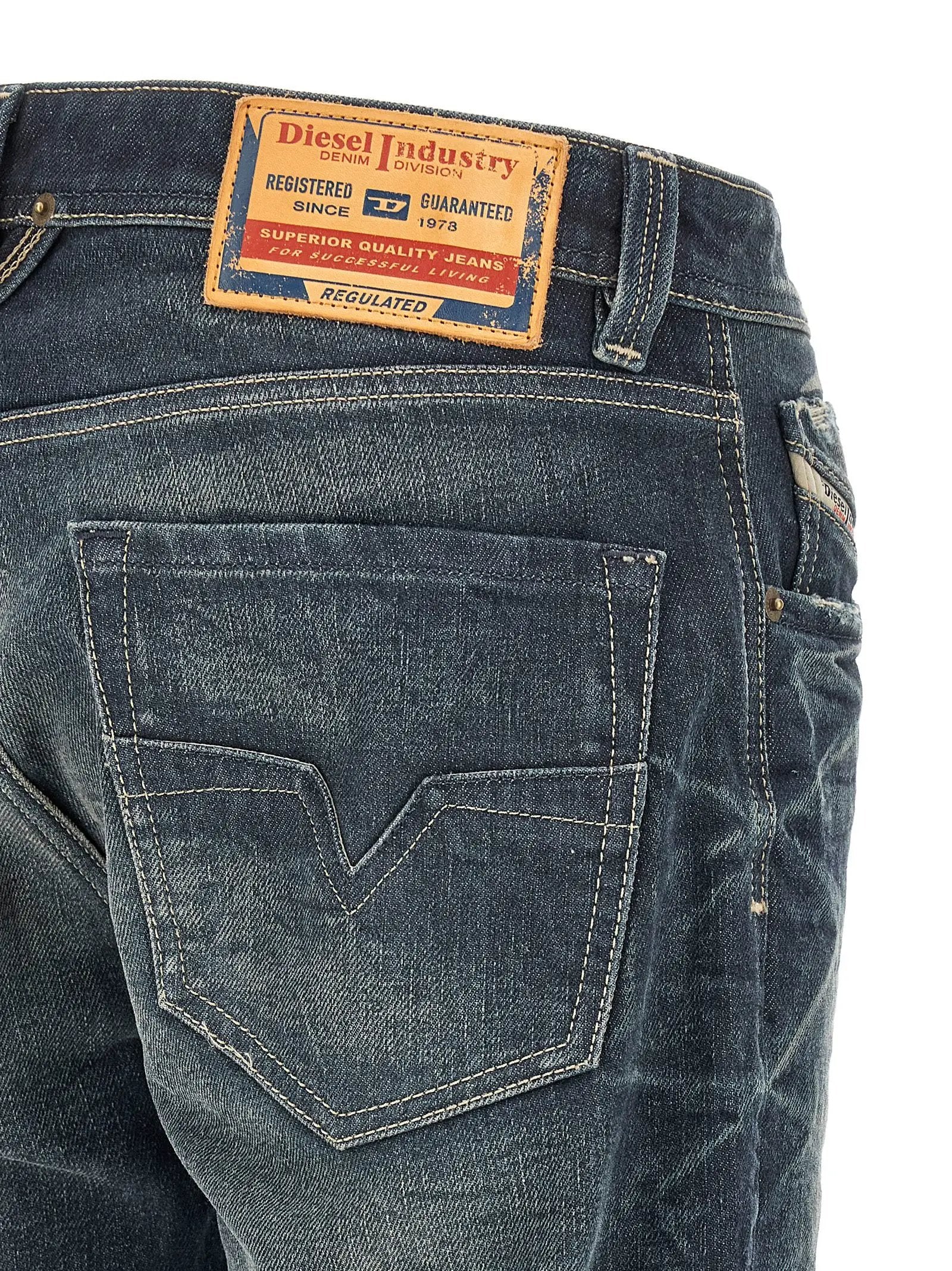 Jean droit en coton bleu Diesel
