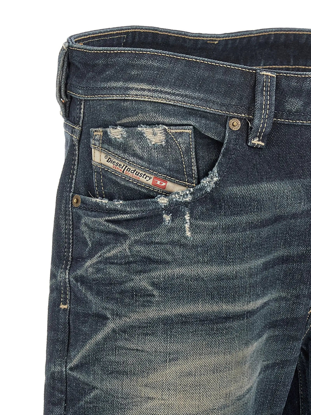 Jean droit en coton bleu Diesel
