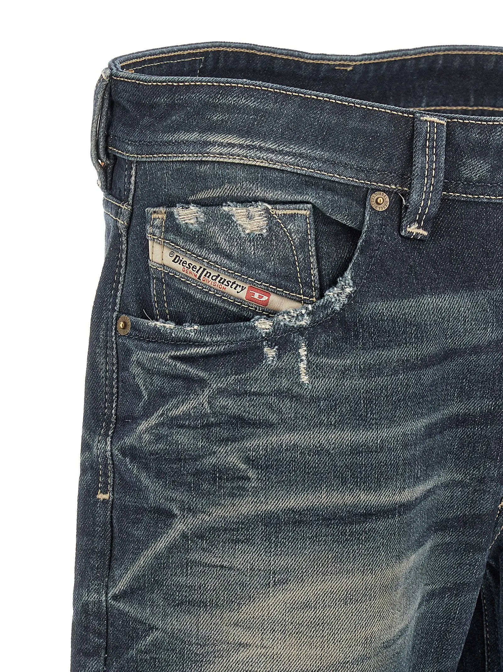 Jean droit en coton bleu Diesel