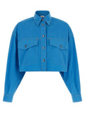 Versace Blue Cotton Blouse