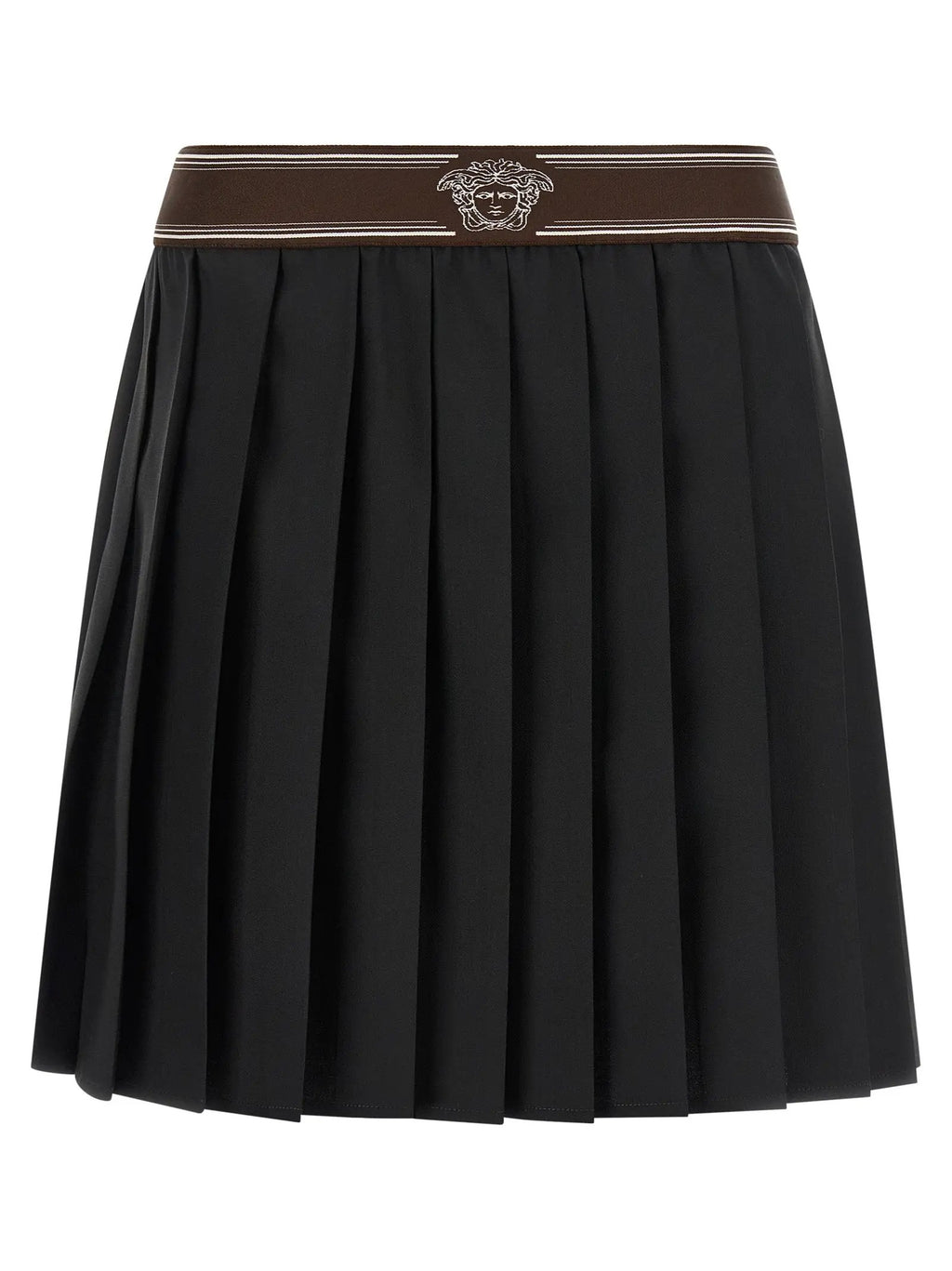 Versace Black Wool Long Skirt