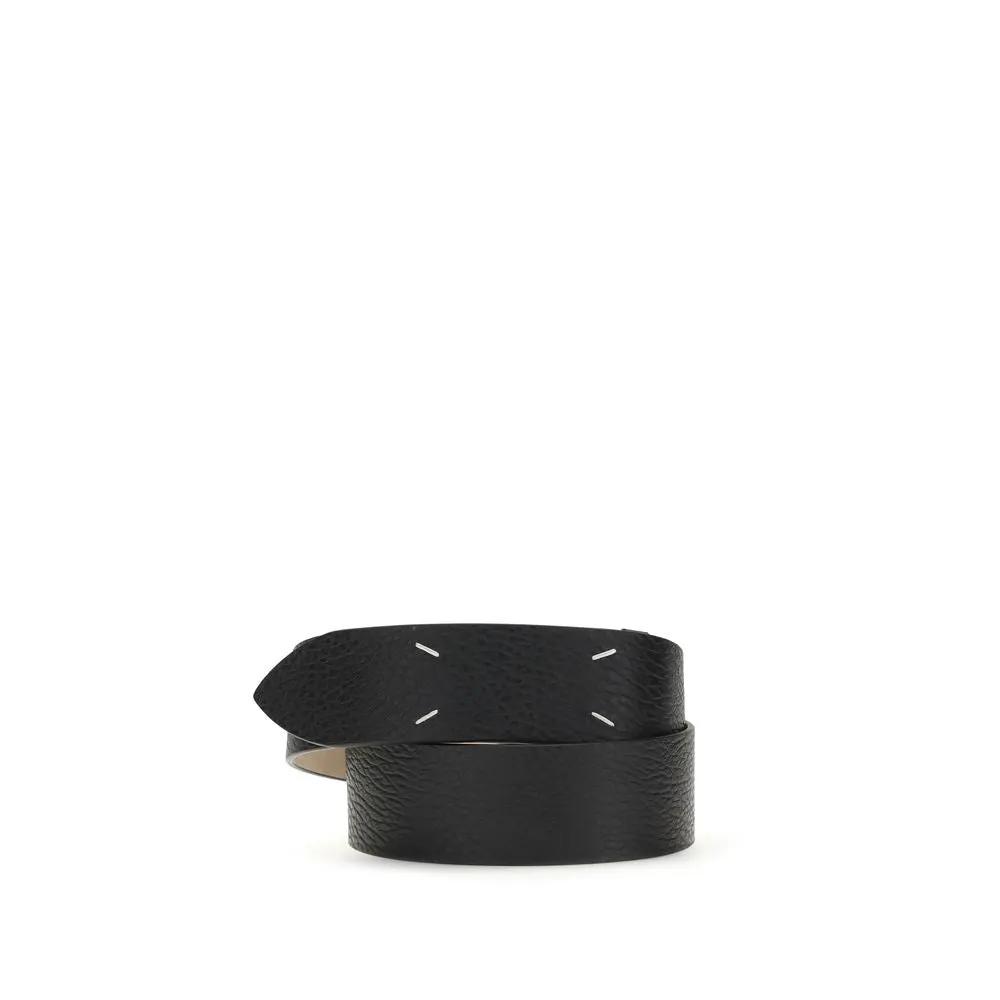 Maison Margiela Black Calf Leather Bos Taurus Regular Belt