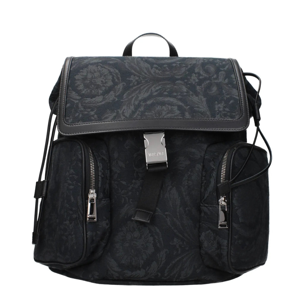 Versace Black Fabric Backpack