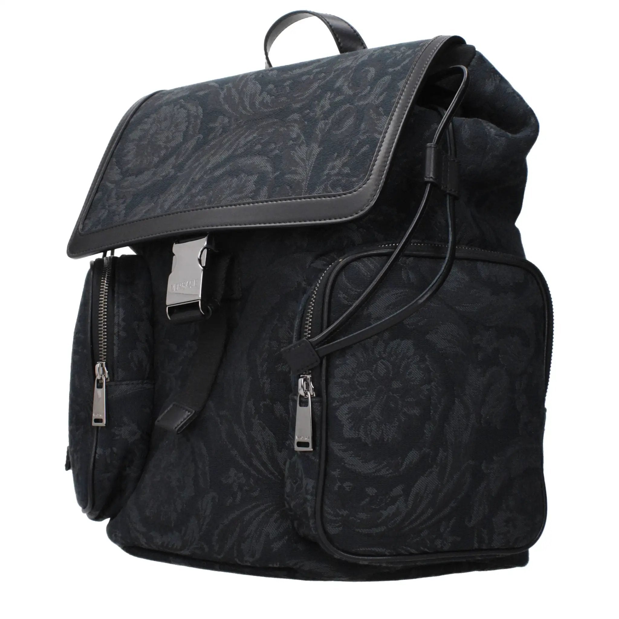 Versace Black Fabric Backpack