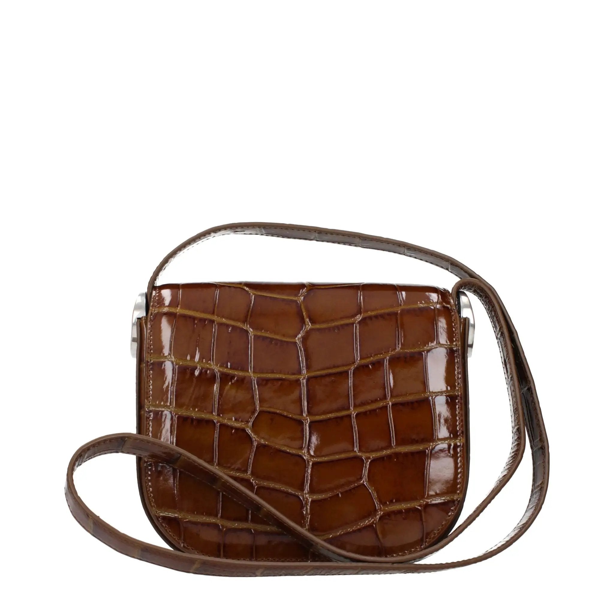 Jil Sander Brown Leather Crossbody Bag