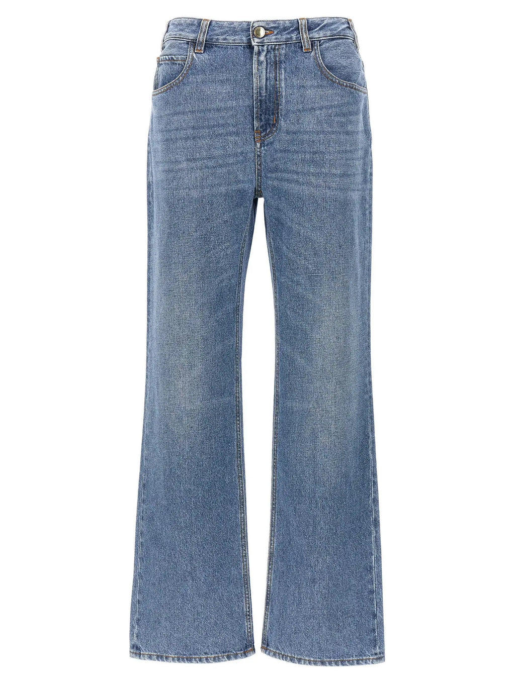 Chloé Blue Cotton High-Waisted Jean