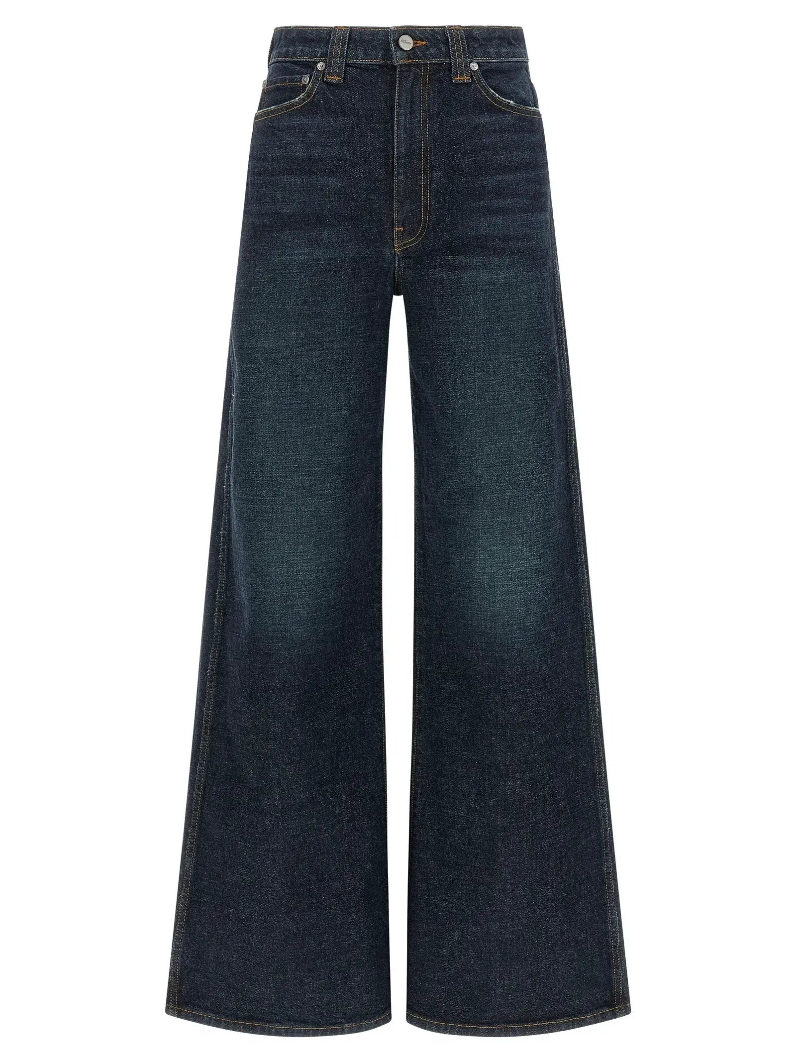 Jean évasé en coton bleu Khaite
