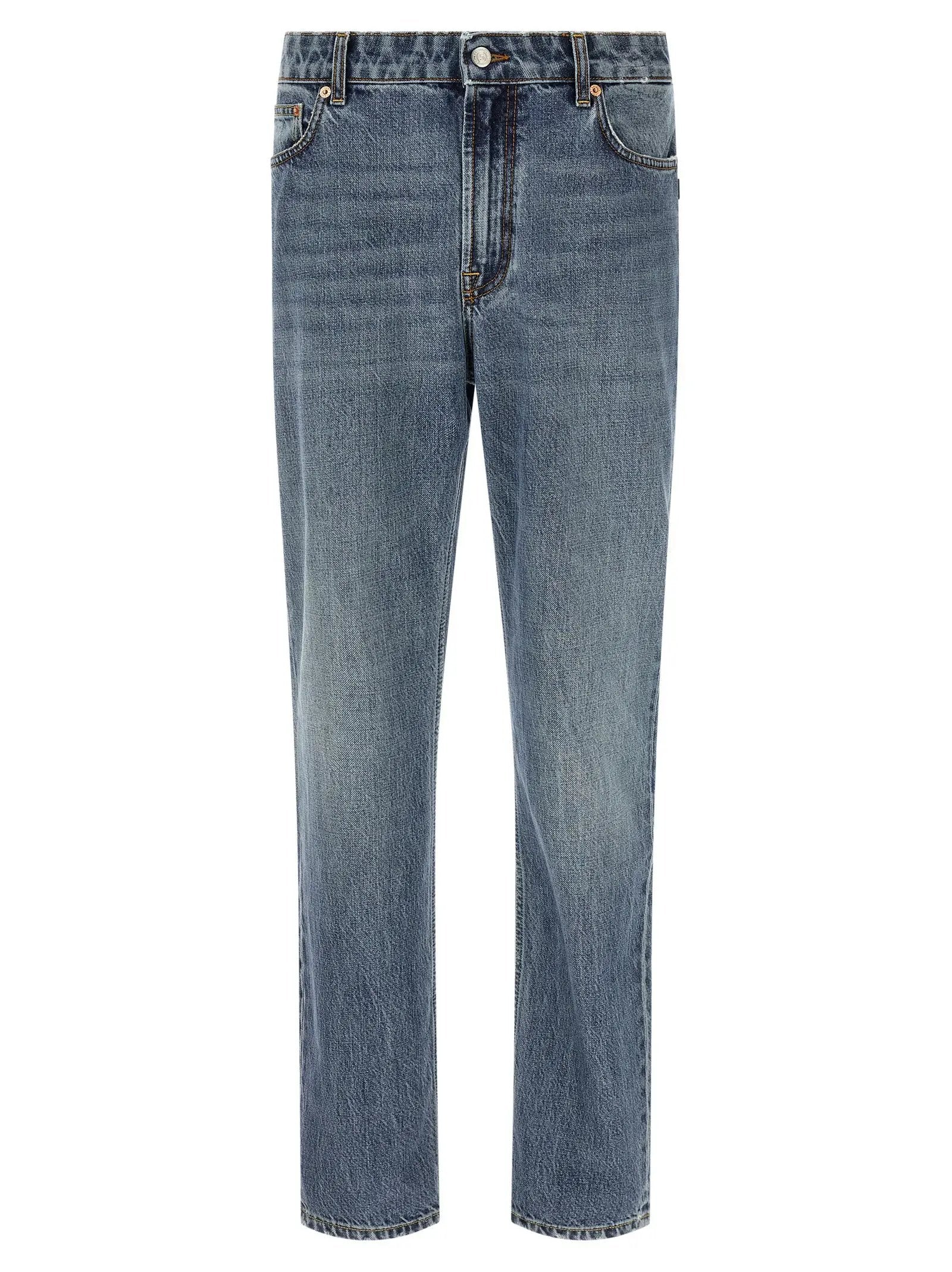 Department 5 Blue Cotton Relaxed Fit Jeans