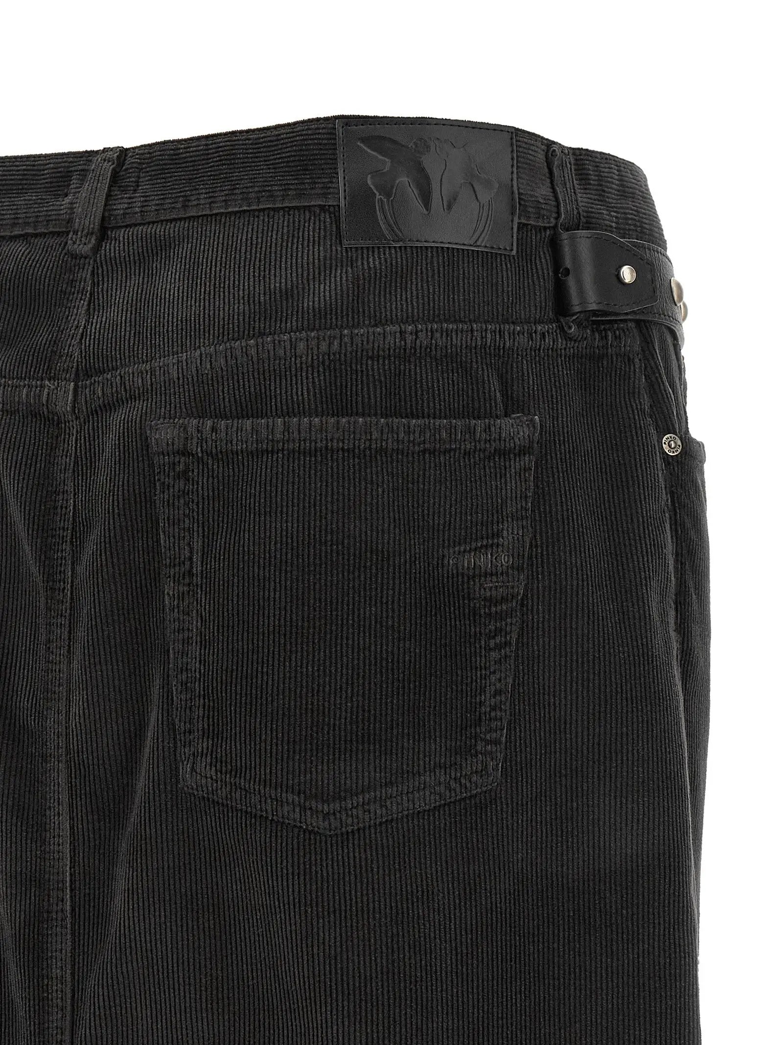 PINKO Black Cotton Midi Skirt