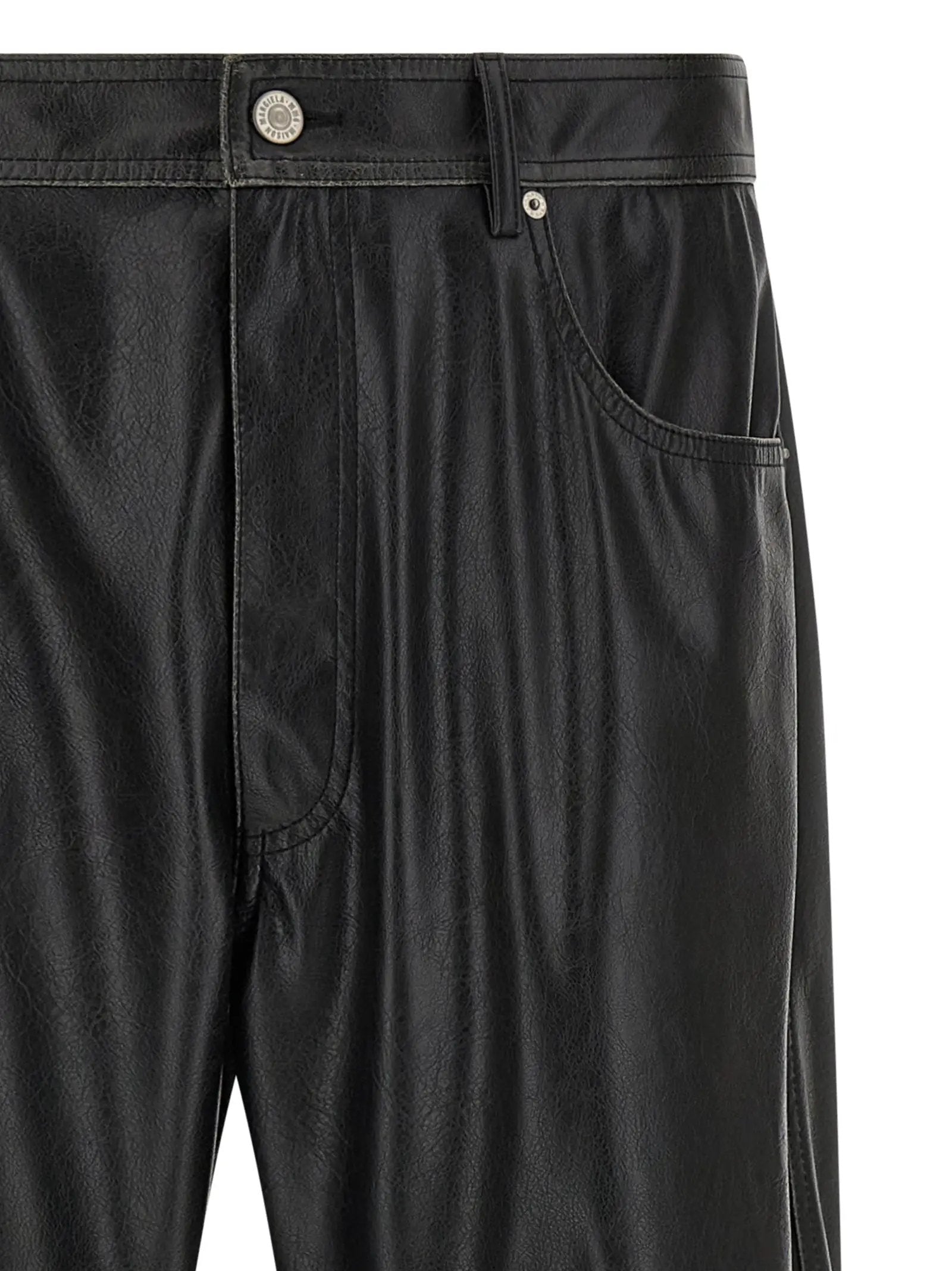 MM6 Maison Margiela Black Polyester Casual Pants
