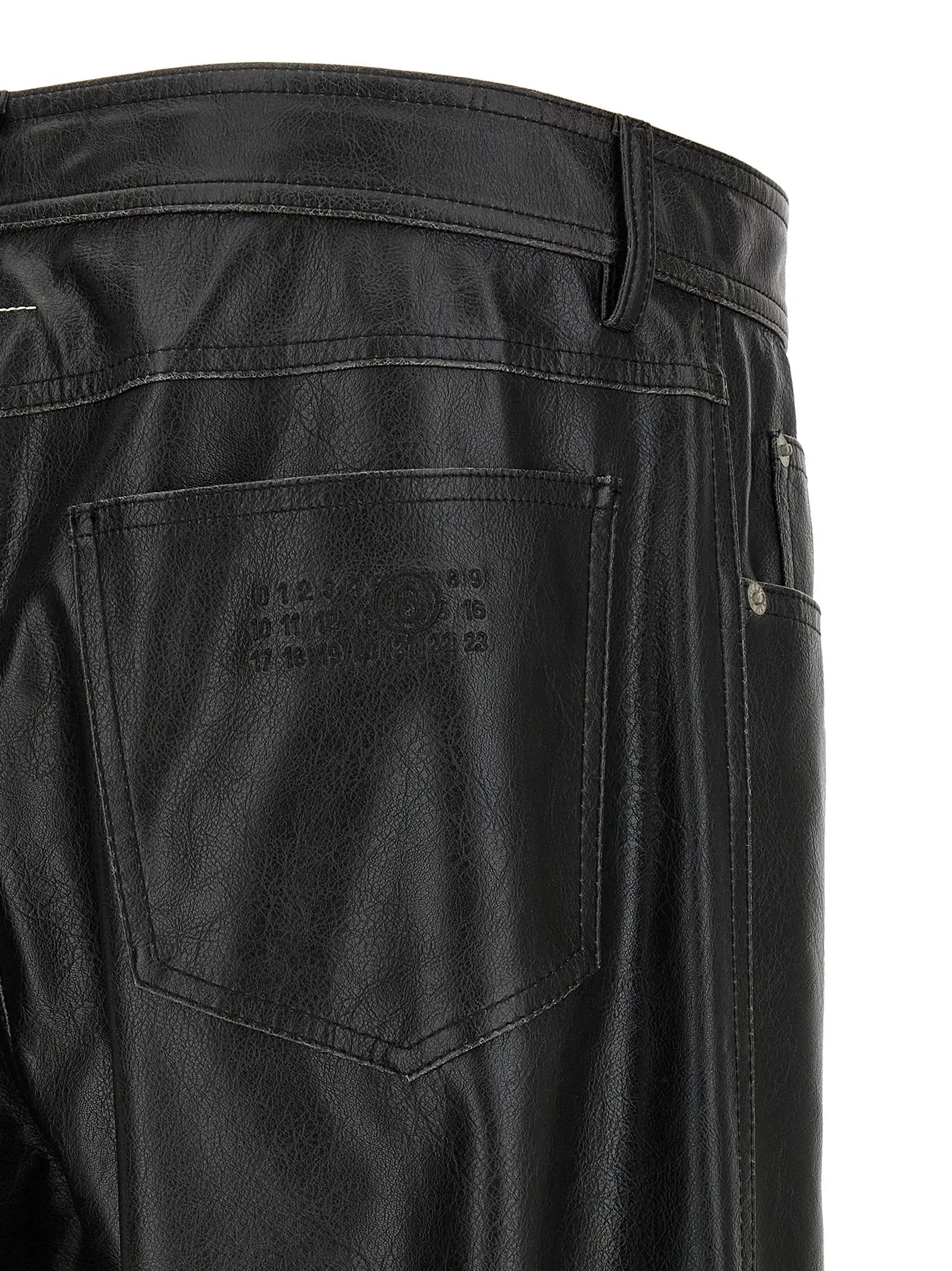 MM6 Maison Margiela Black Polyester Casual Pants