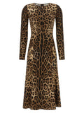 Robe midi Dolce & Gabbana marron en viscose