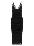 Robe midi Dolce & Gabbana en polyamide noir