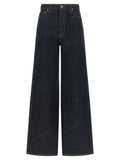 Khaite Blue Cotton Flared Jeans