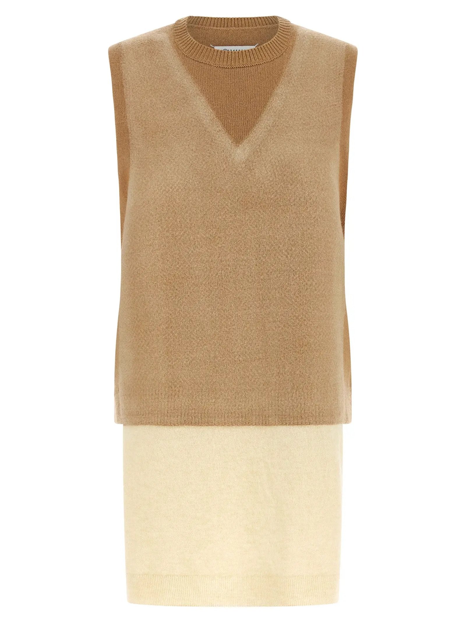 Maison Margiela Beige Virgin Wool Sleeveless Jacket