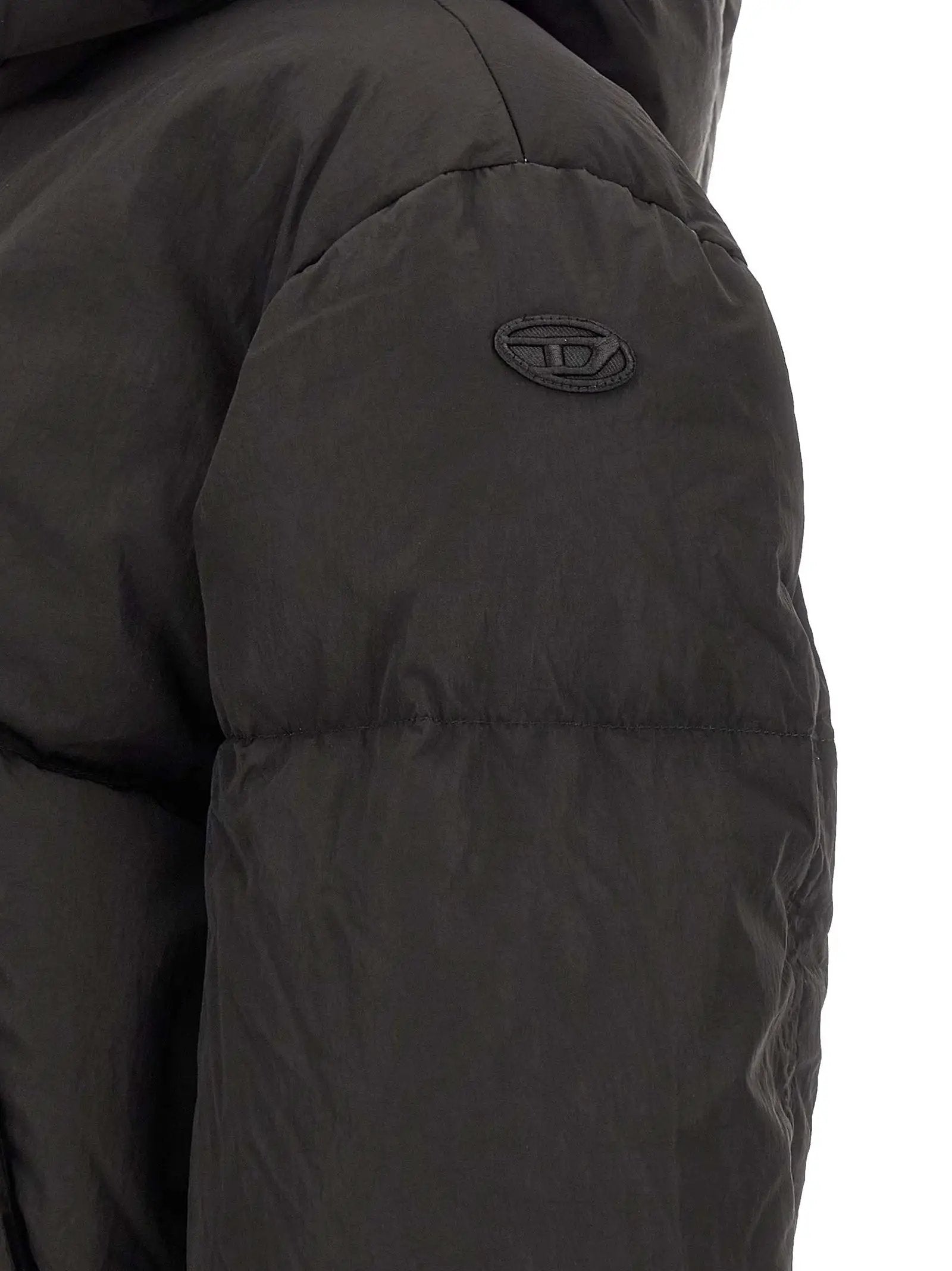 Diesel Black Polyamide Full-Length Jacket