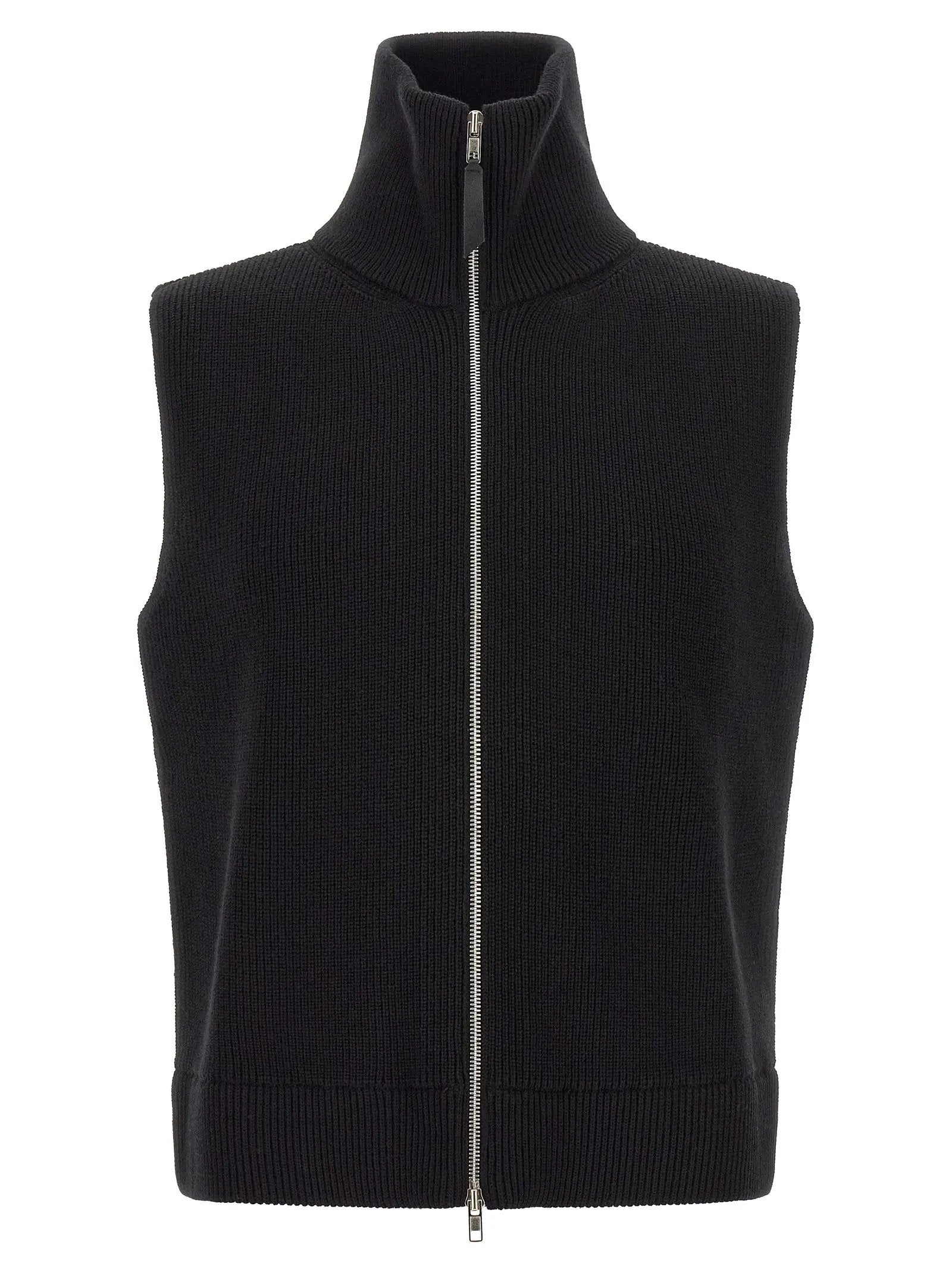 Maison Margiela Black Wool Sleeveles Sweater