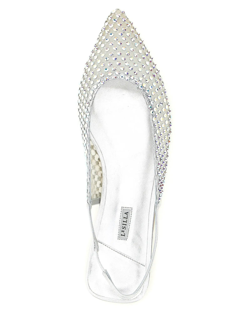 LE SILLA Silver Polyester Ballet Flats