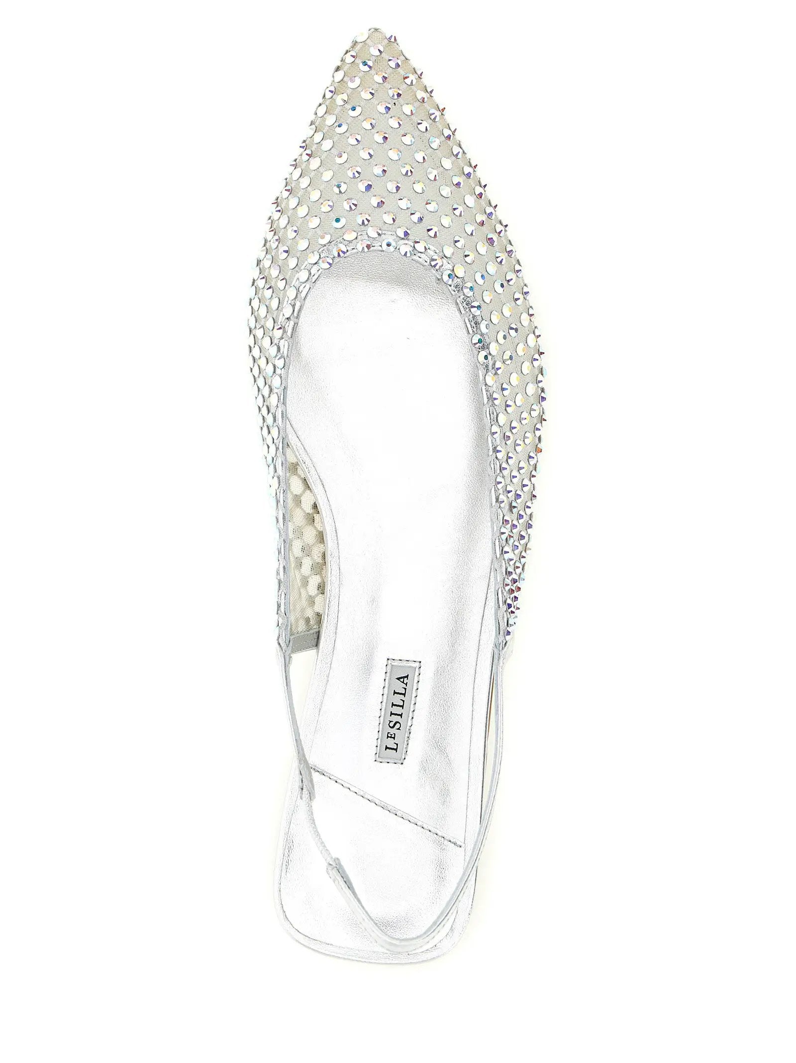 LE SILLA Silver Polyester Ballet Flats