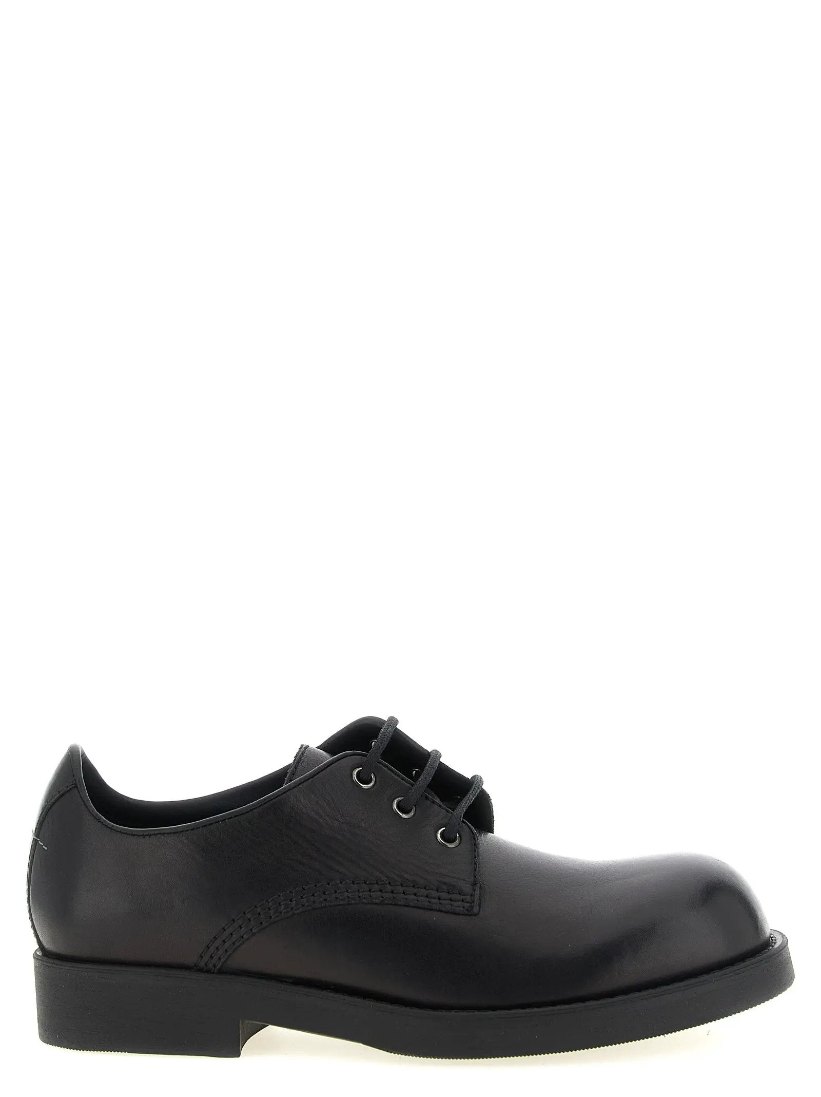 MM6 Maison Margiela Black Cowhide Oxfords And Derbies