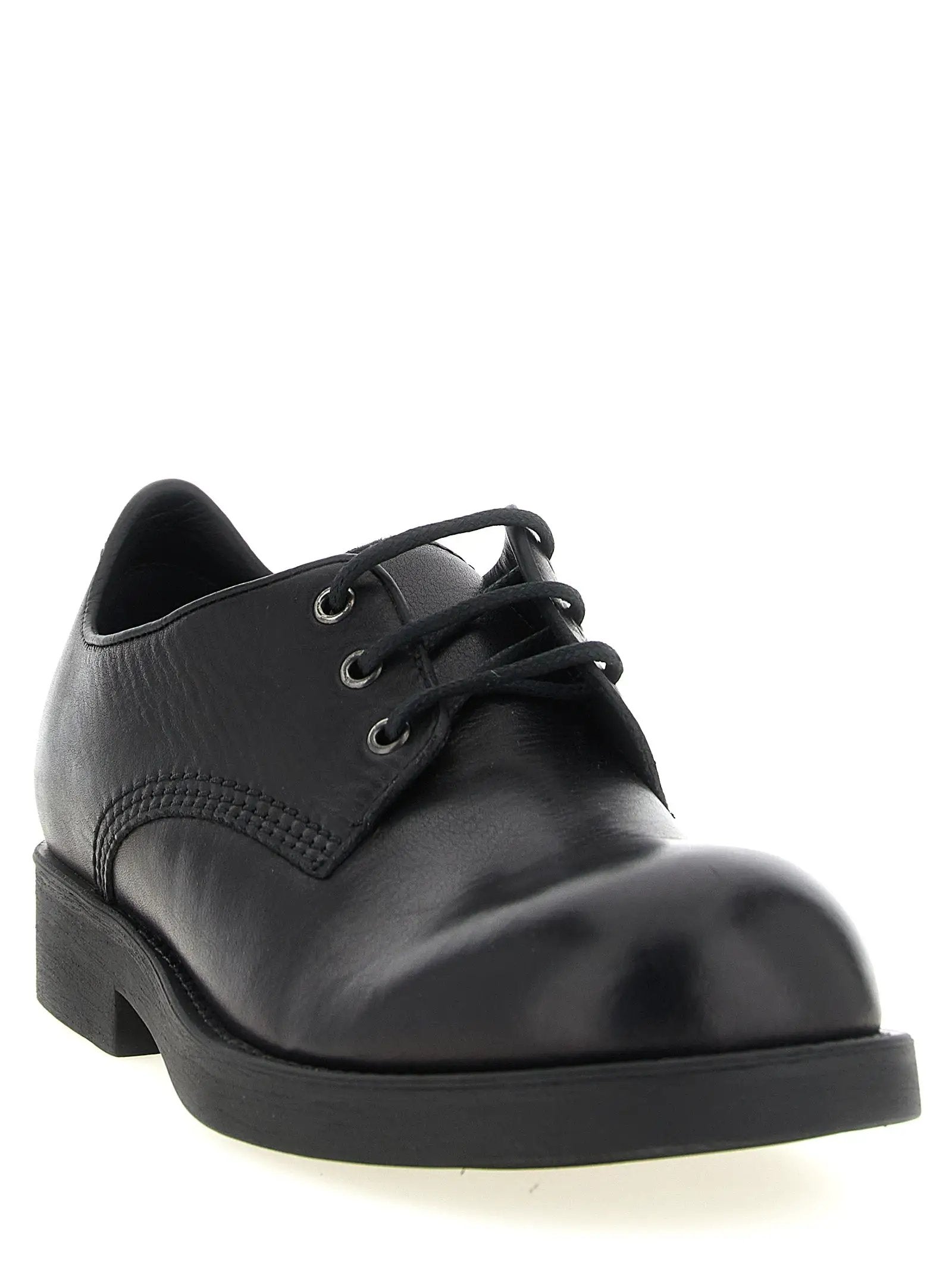 MM6 Maison Margiela Black Cowhide Oxfords And Derbies