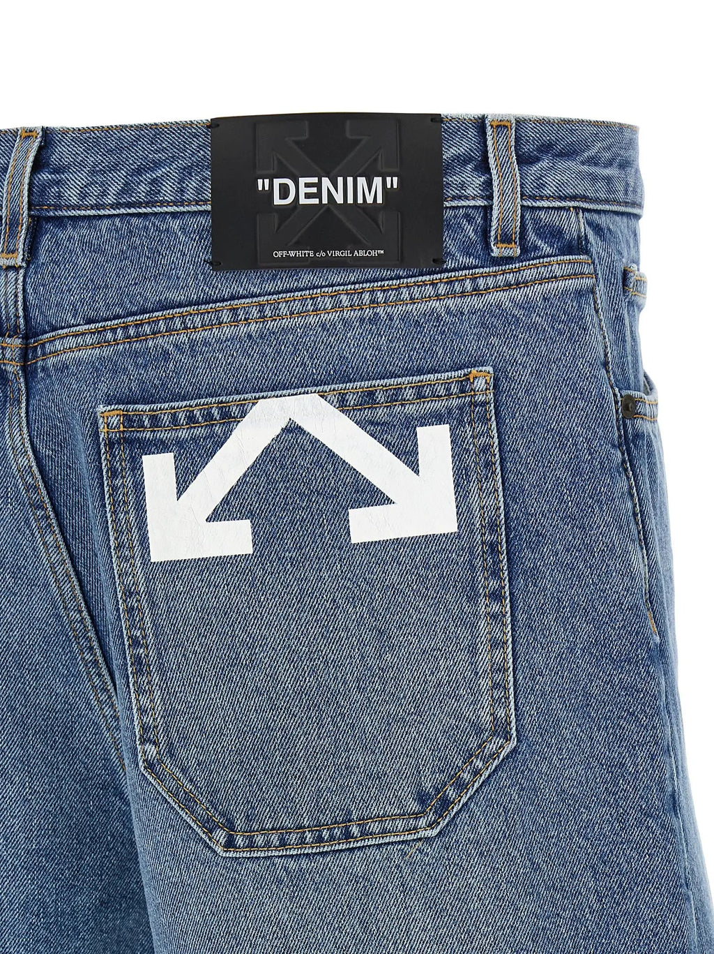 Off-White Blue Cotton Bermuda Shorts