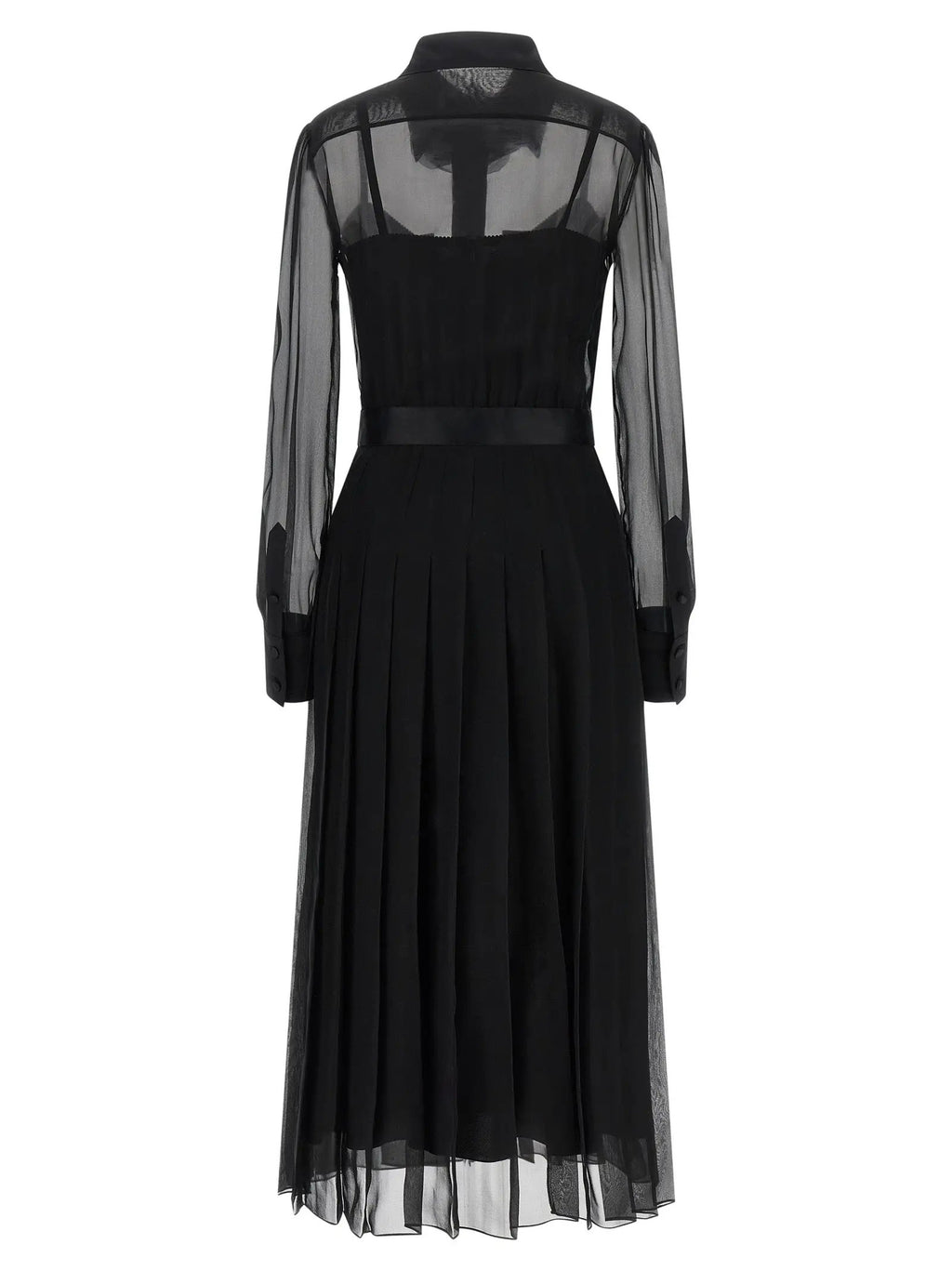 Dolce & Gabbana Black Silk Midi Dress