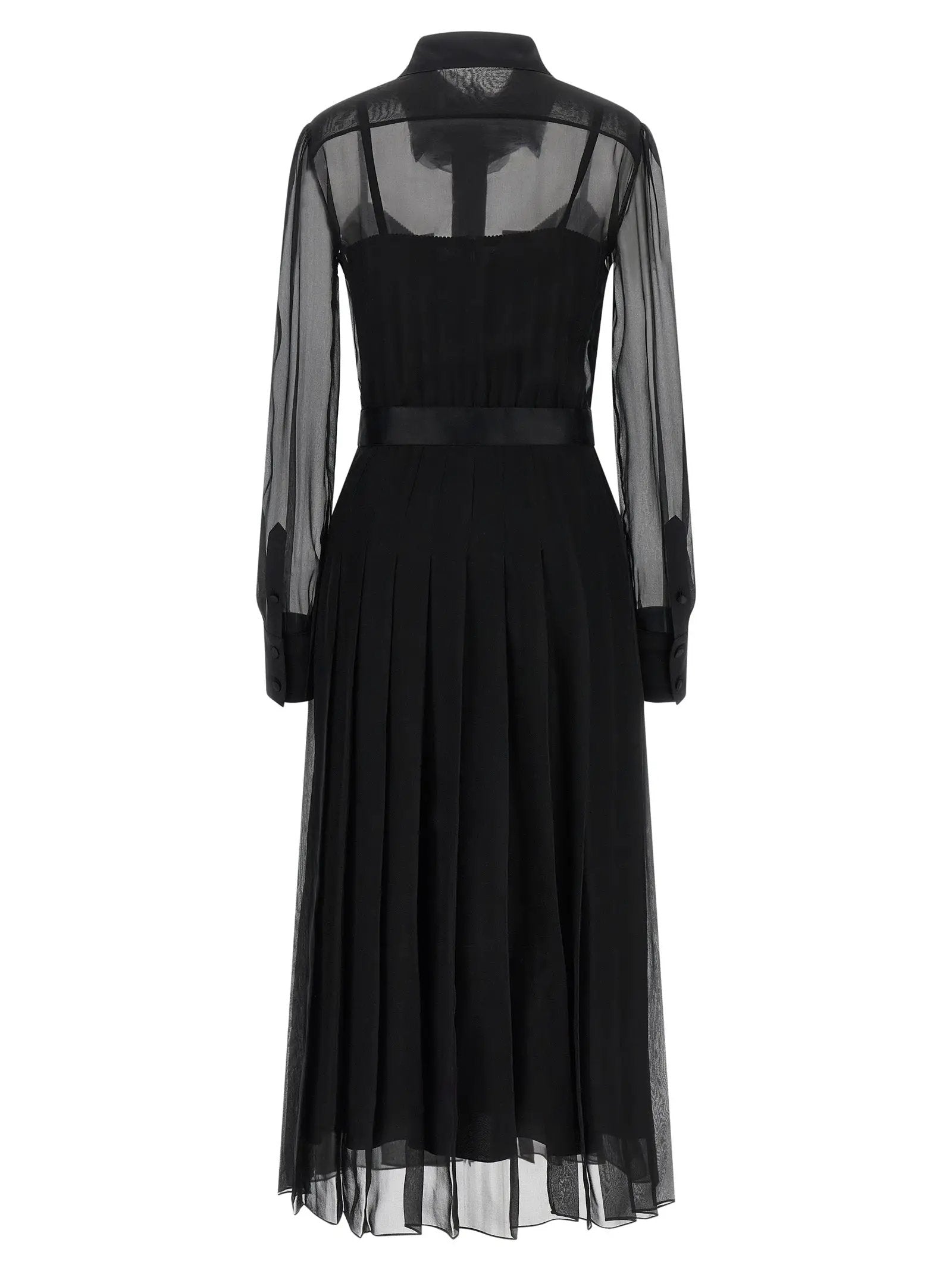Dolce & Gabbana Black Silk Midi Dress