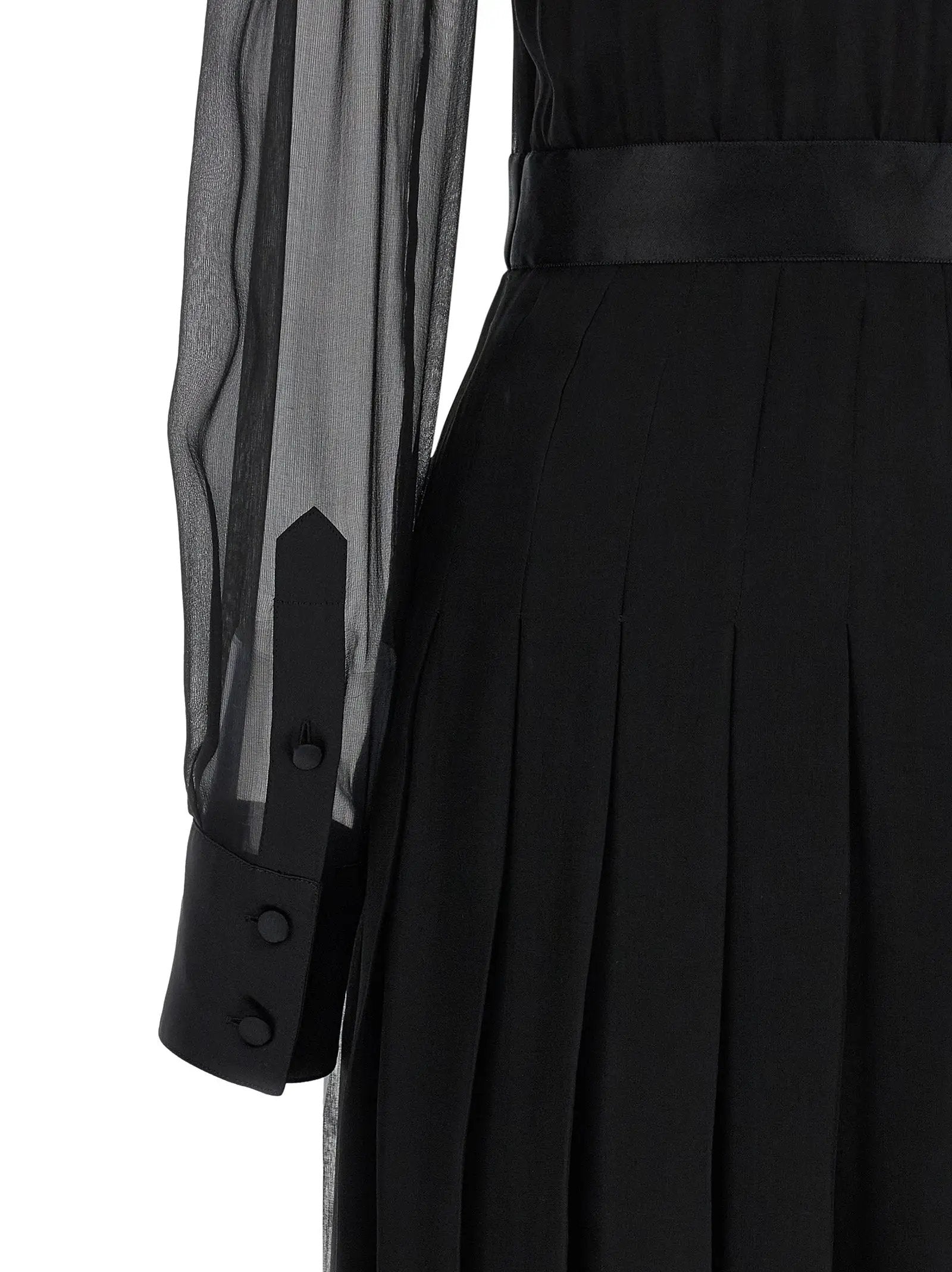 Dolce & Gabbana Black Silk Midi Dress