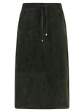 'S Max Mara Bicolor Lamb Leather Midi Skirt