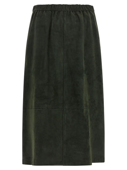 Jupe midi 'S Max Mara en cuir d'agneau bicolore