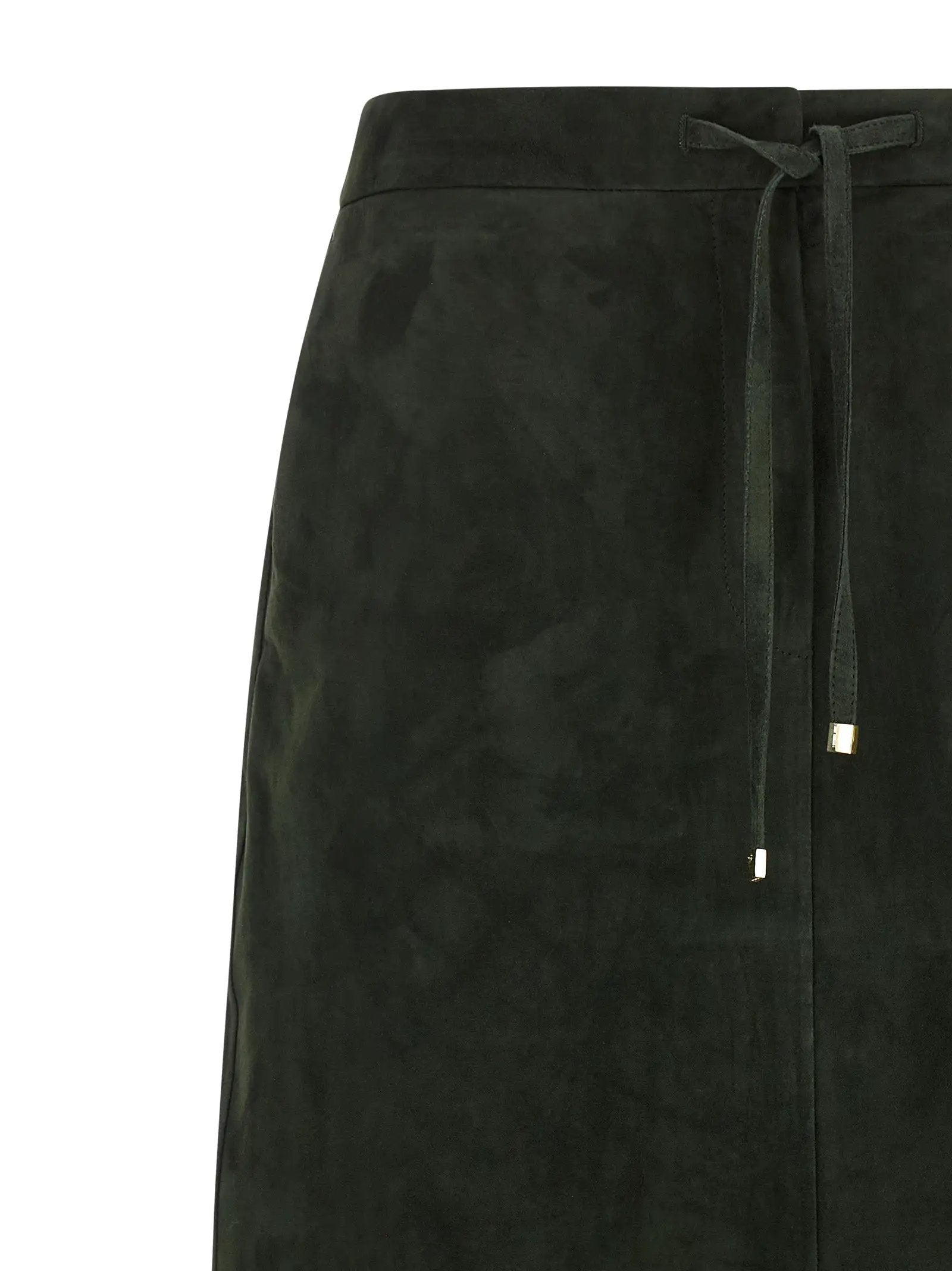 'S Max Mara Bicolor Lamb Leather Midi Skirt