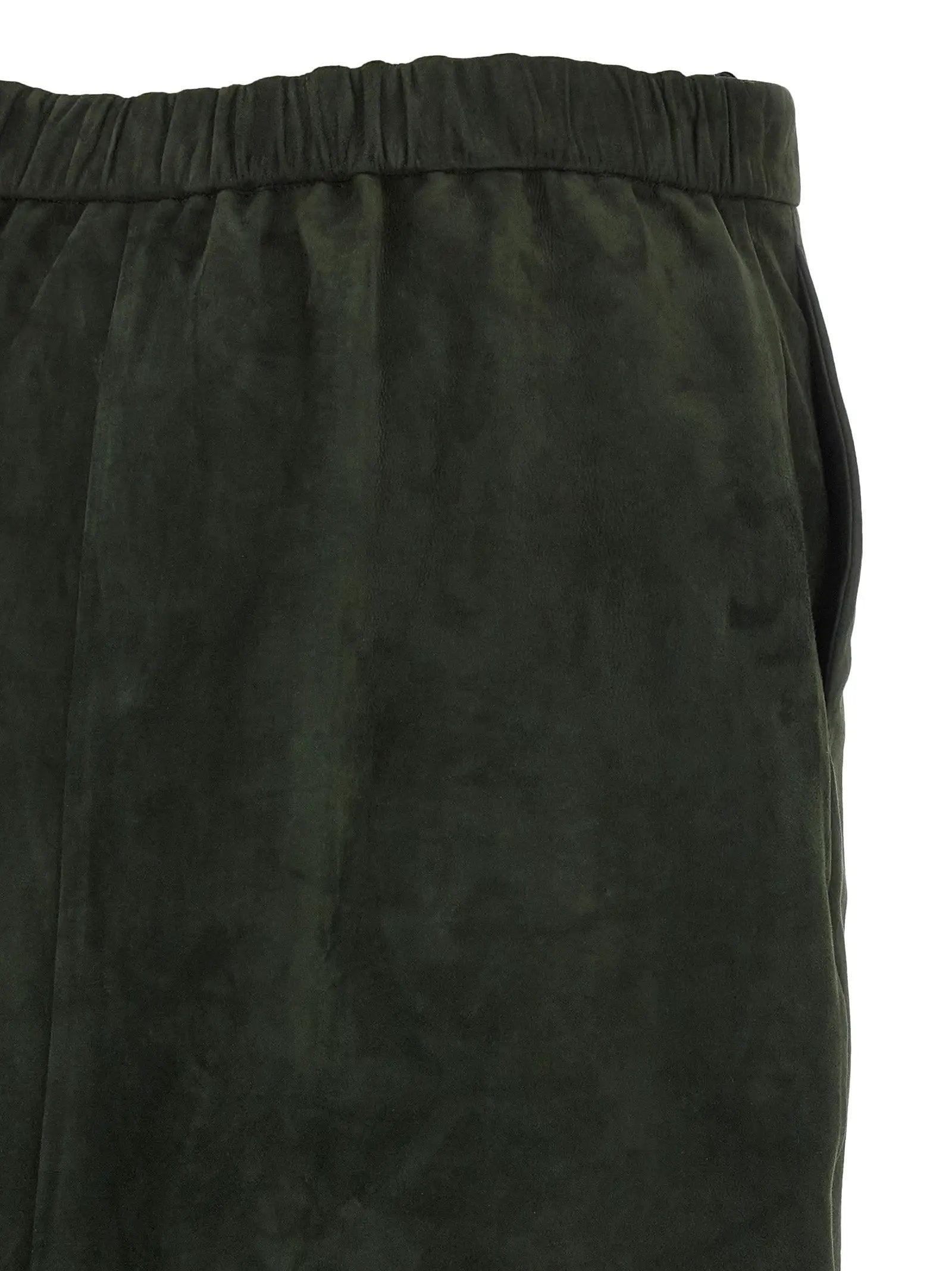 'S Max Mara Bicolor Lamb Leather Midi Skirt