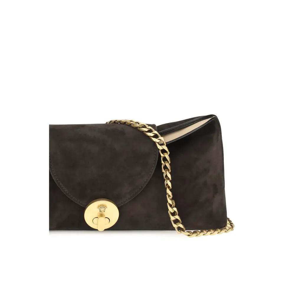 Versace Brown Calf Leather Bos Taurus Shoulder Bag