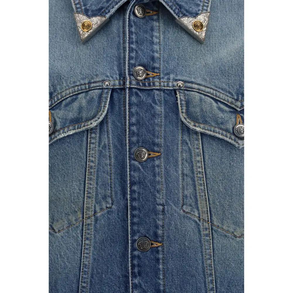 Versace Blue Cotton Denim Jacket