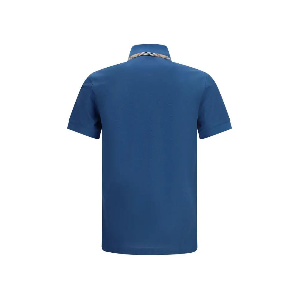 Burberry Blue Cotton Polo Shirt