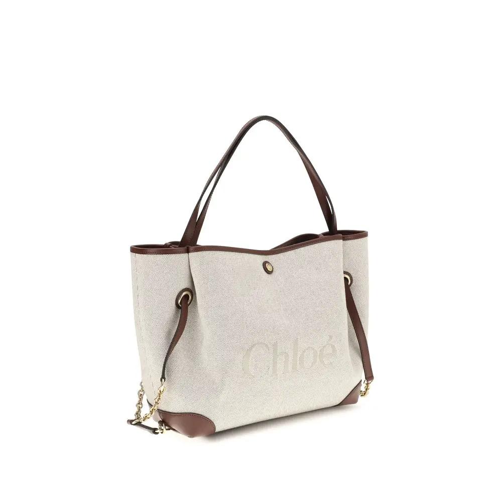 Sac bandoulière Chloé en coton beige