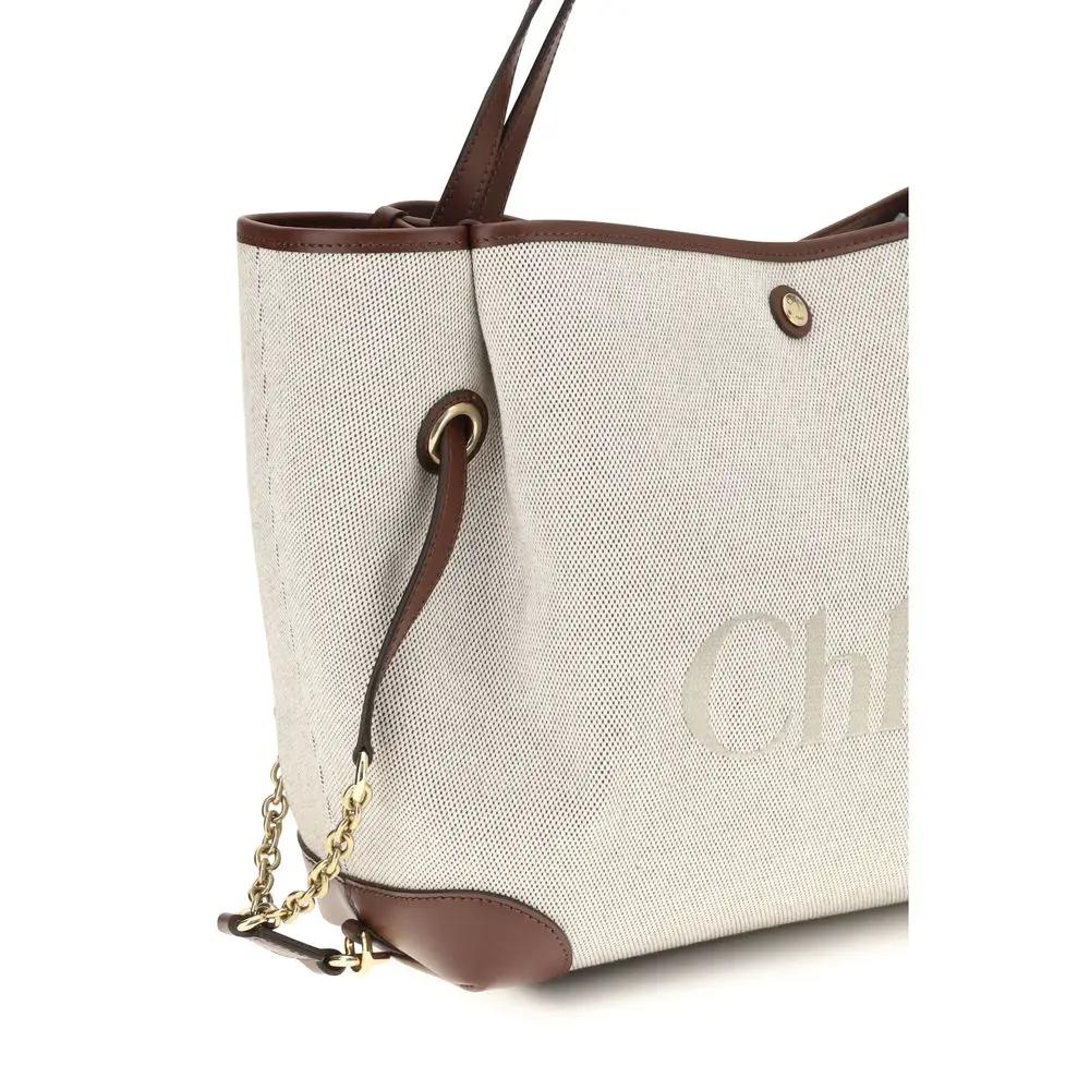 Sac bandoulière Chloé en coton beige