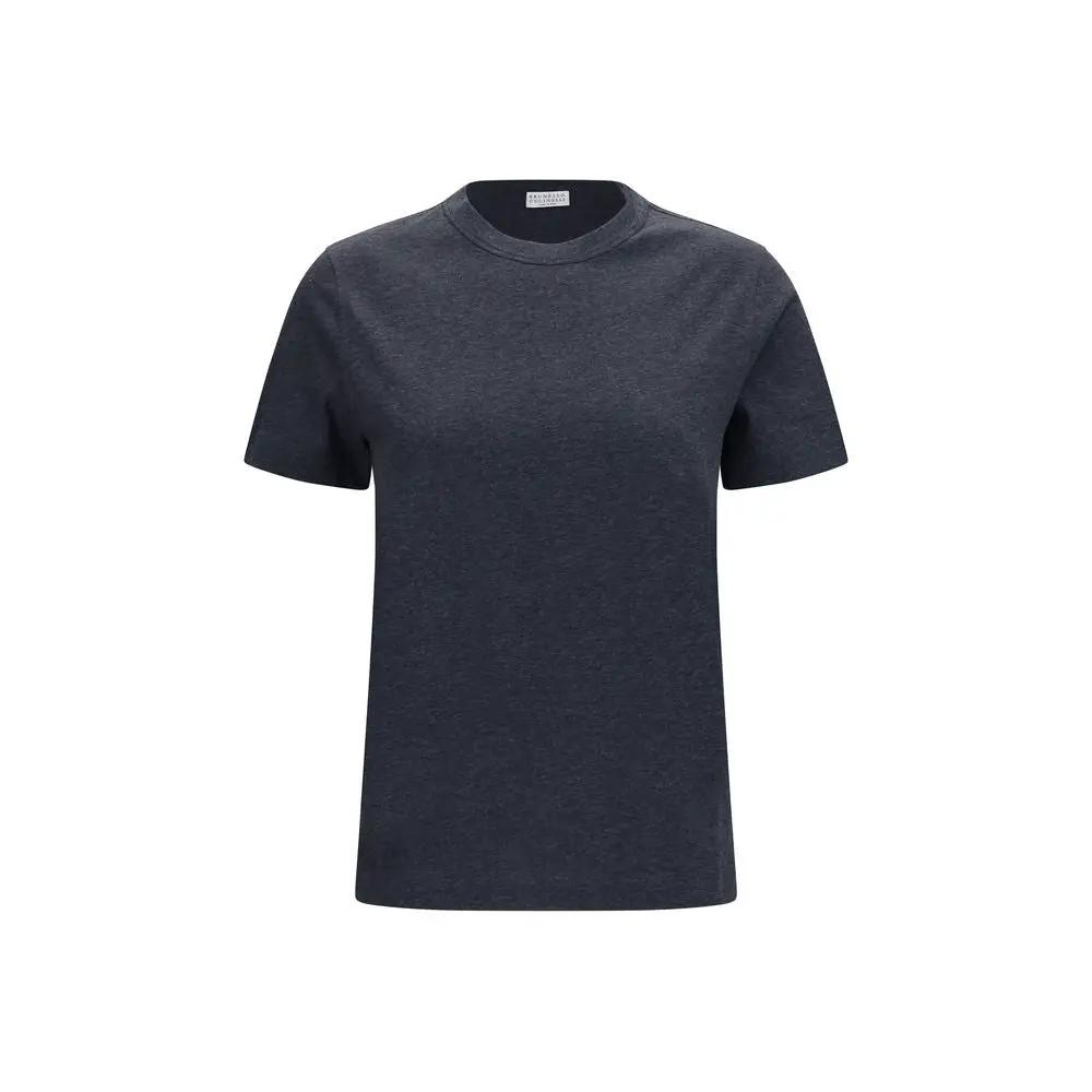 T-shirt en coton gris Brunello Cucinelli