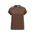 T-shirt Brunello Cucinelli marron en élasthanne