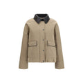 Brunello Cucinelli Beige Cotton Leather Jacket