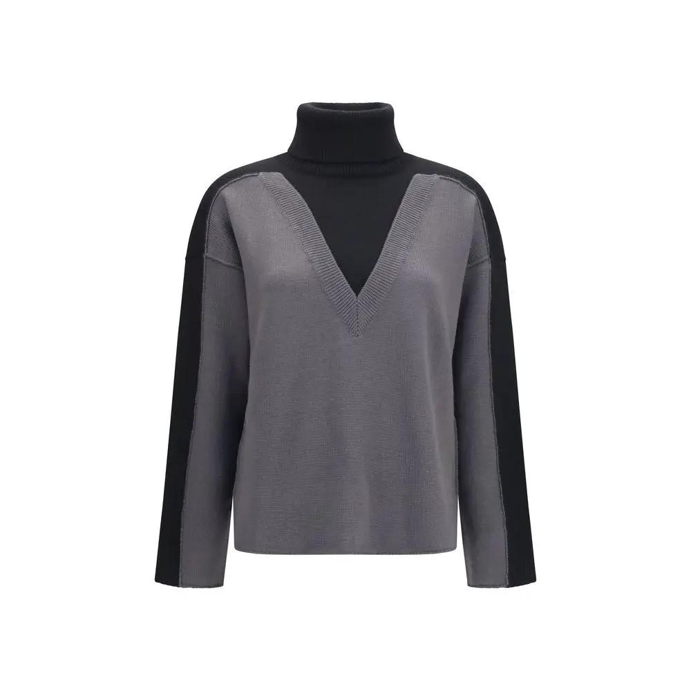 MM6 Pull en laine noire Oves Aries