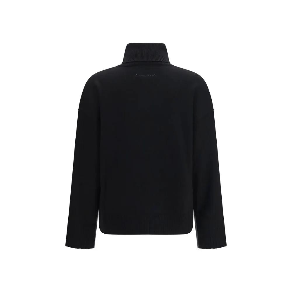 MM6 Pull en laine noire Oves Aries