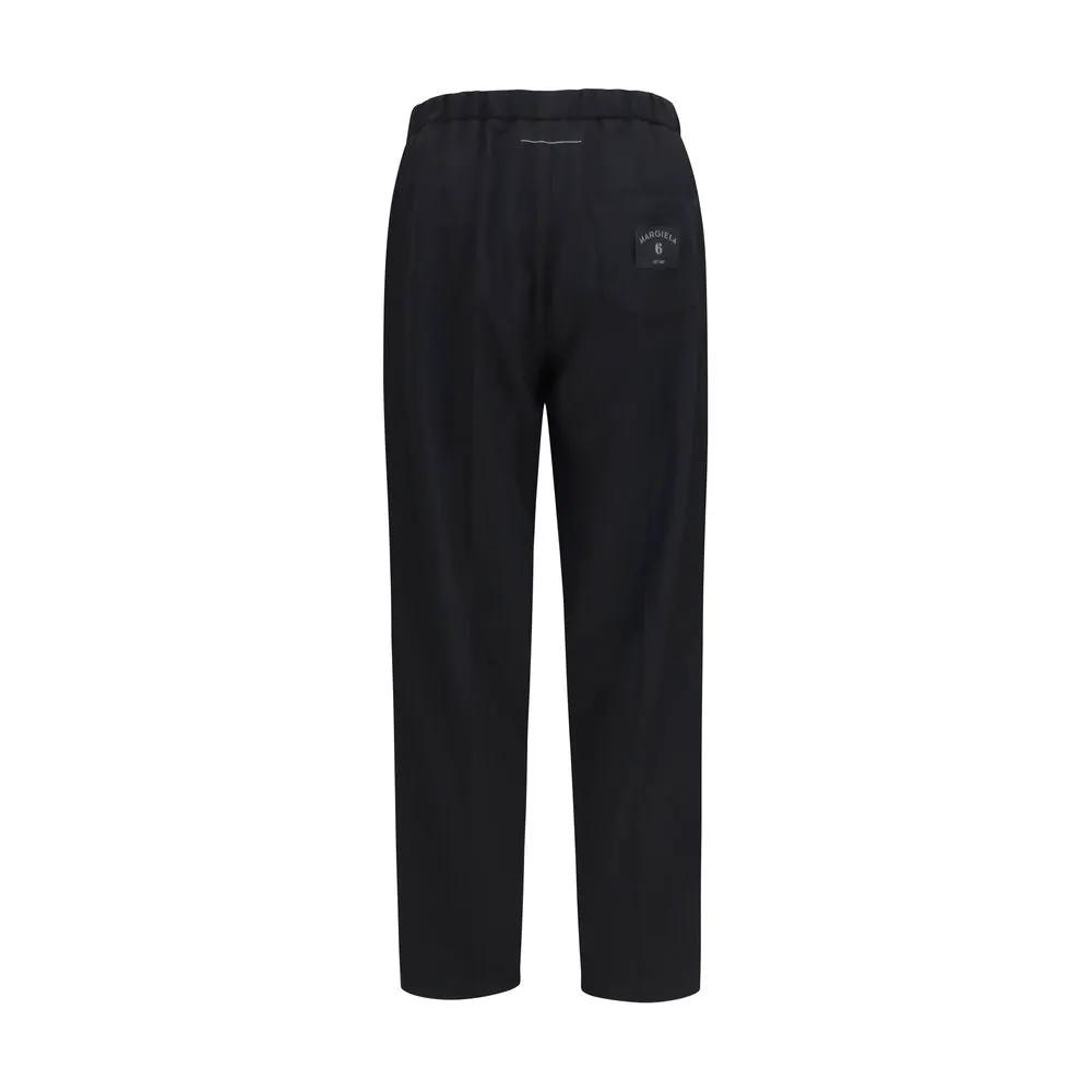 MM6 Black Polyester Casual Pants