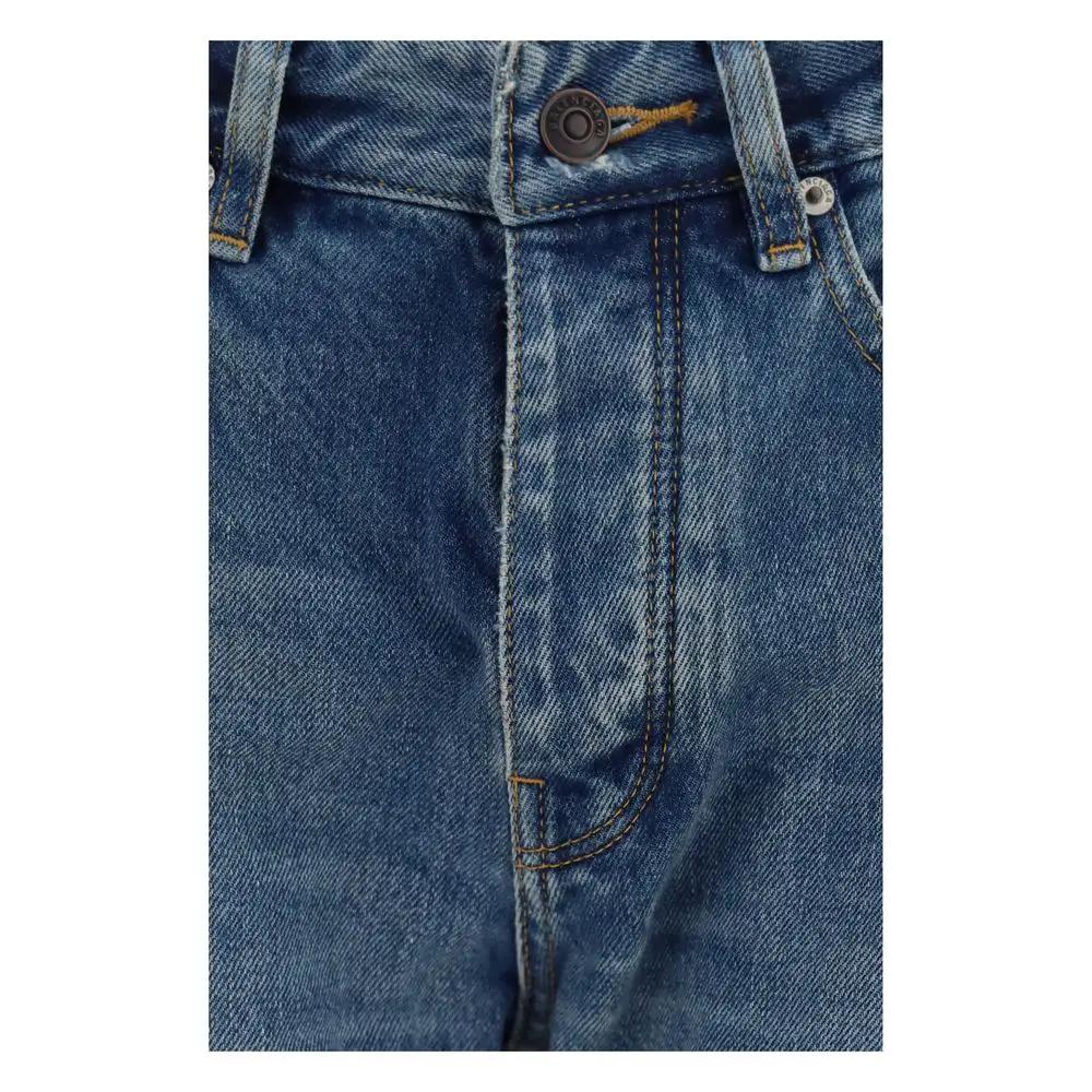 Balenciaga Blue Cotton Straight-Leg Jeans