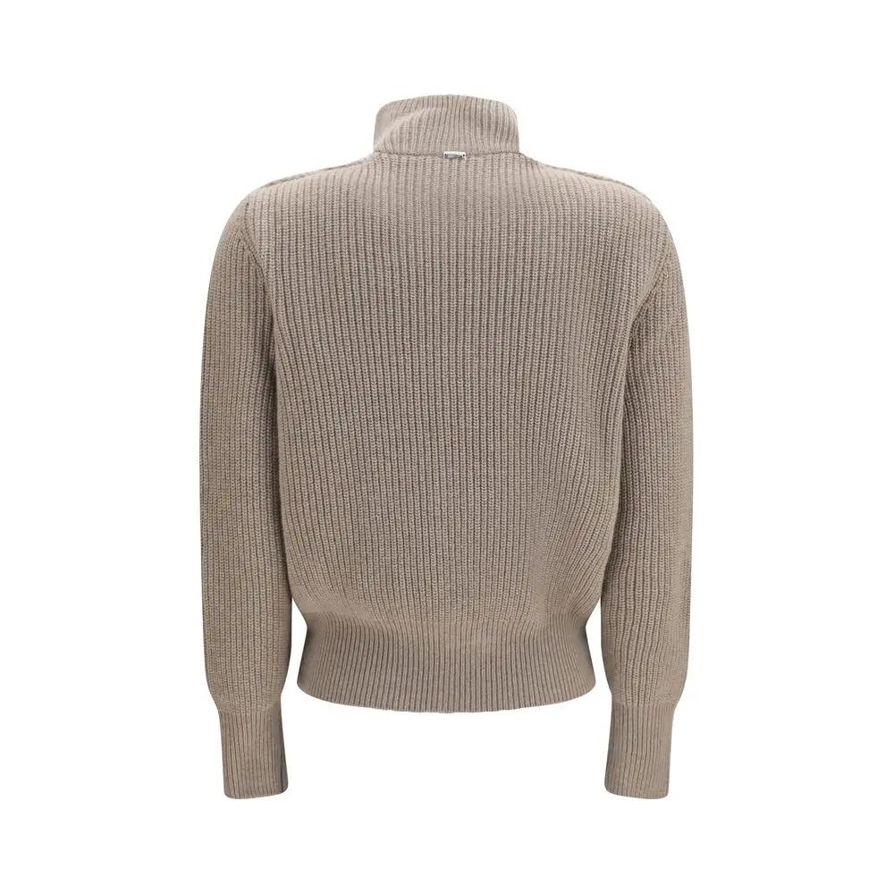 Herno Beige Wool Oves Aries Cardigan